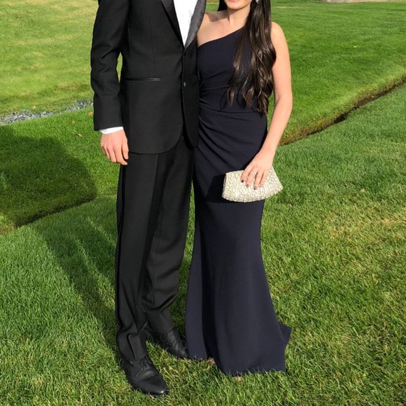 katie may one shoulder dress Katie May Slashed Gown Formal Dress Size Large Sapphire Blue CutOut One Shoulder
